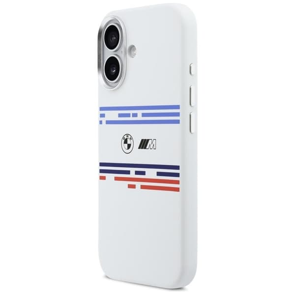 BMW Mobilskal till iPhone 17 MagSafe Silikon Horizontal Line Vit