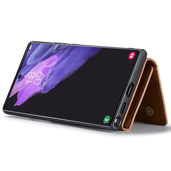 DG.MING M1 Wallet Mobilskal för Samsung Galaxy S22 Ultra 5G - Brun