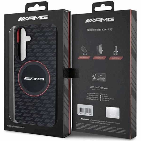 AMG Galaxy S24 Mobilskal MagSafe Silikon Carbon Patter - Svart Svart