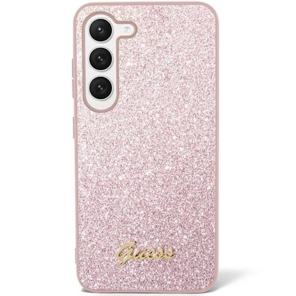 Guess Galaxy S24 Plus Mobilskal Glitter Script - Rosa