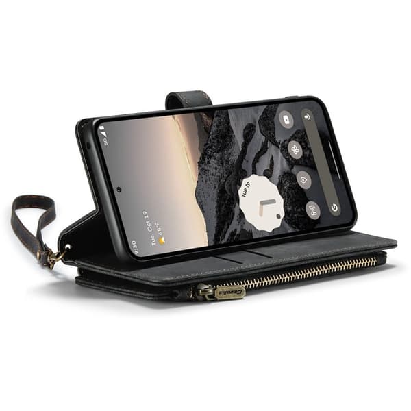 CASEME Konstläder Plånboksfodral för Google Pixel 10 Pro/10/9 Pro/9 - Svart