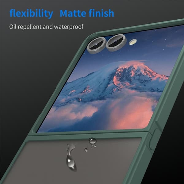Mobilskal till Galaxy Z Flip7 Drop Proof Frosted Translucent Grön
