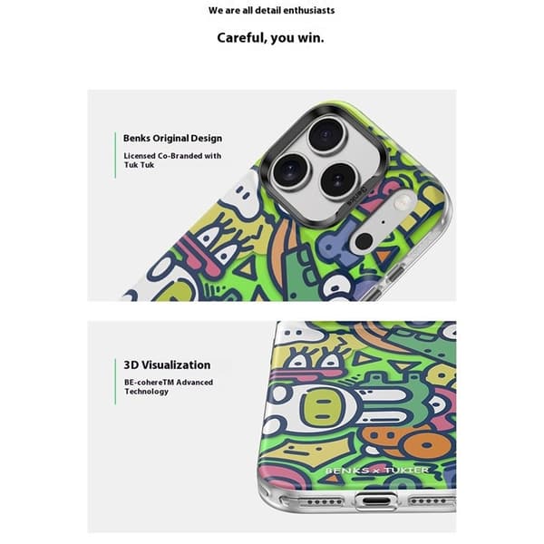 BENKS Mobilskal till iPhone 17 Pro Max MagSafe Cartoon Pattern Flerfärgad