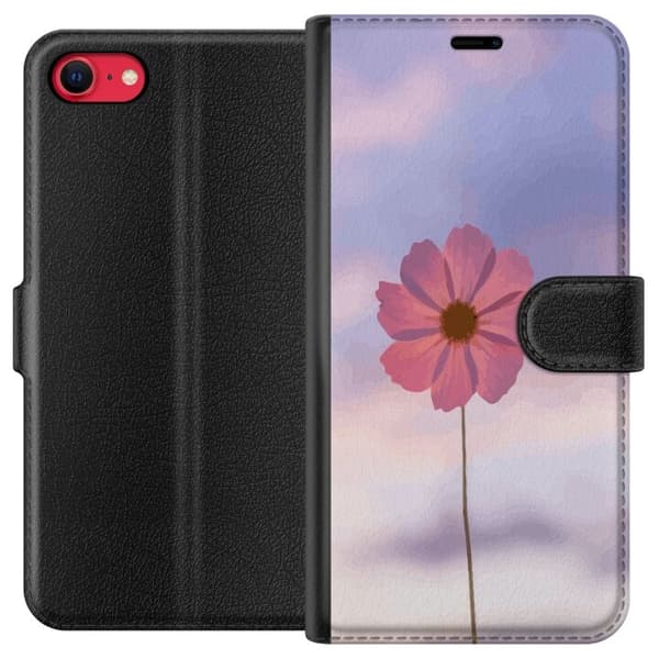 Plånboksfodral till Apple iPhone SE (2022) med Rosa blomma