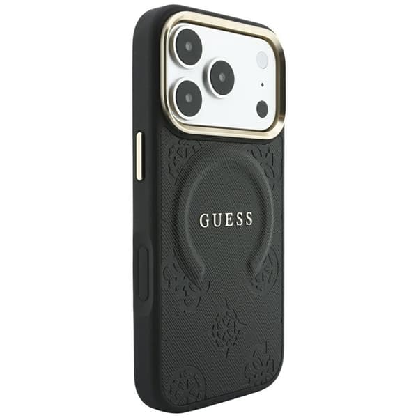 Guess Mobilskal För iPhone 18 Pro Magsafe Saffiano Peony - Svart
