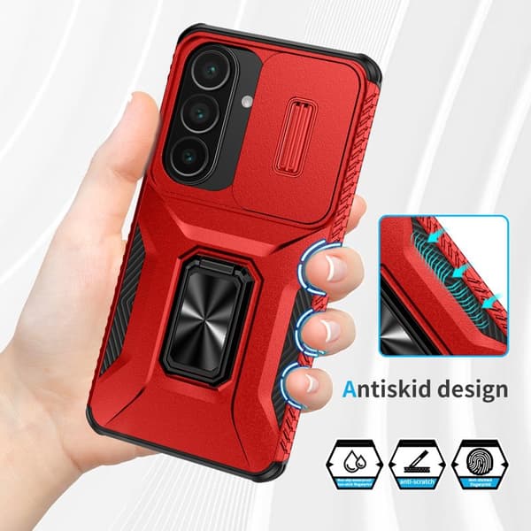 Mobilskal för Samsung Galaxy S26 Plus Kickstand TPU + PC - Röd