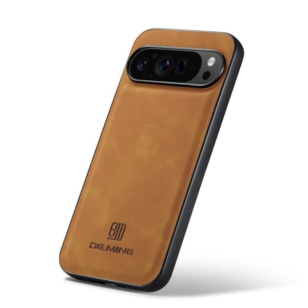 DG.MING Mobilskal till Google Pixel 10 Pro XL PU Läder Hybrid - Brun