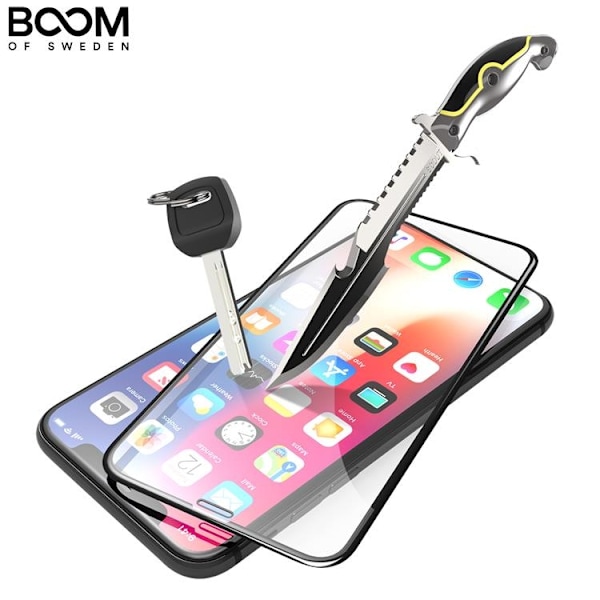 BOOM Curved Härdat Glas Skärmskydd iPhone XS Max Transparent