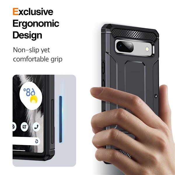 Google Pixel 7 Mobilskal Kickstand Shockproof - Svart Svart