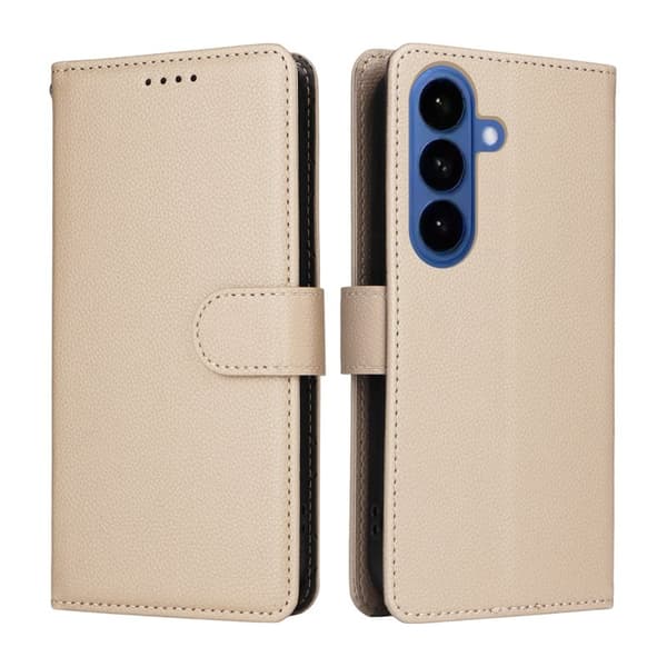 Mobilskal till Samsung Galaxy S26 Plus RFID-Skydd 3 Kortplatser Konstläder Vit