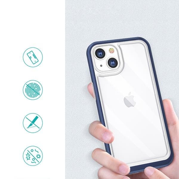 iPhone 13 mini -kuori Clear 3in1 Gel - Sininen Blå