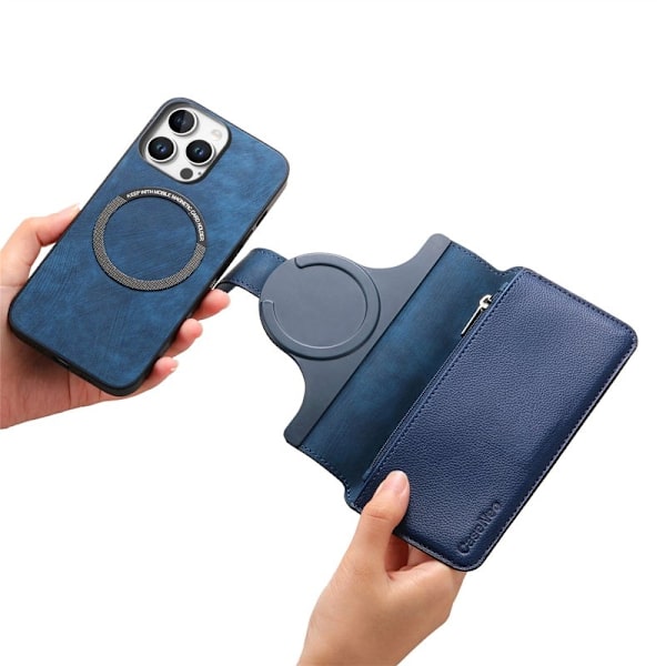 CASENEO MW-02 iPhone 16 Pro Max Plånboksfodral Konstläder - Blå