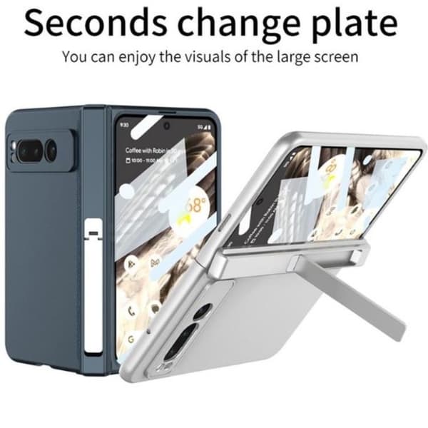 GKK Google Pixel Fold Mobilcover Kickstand Hård PC - Sølv Silver