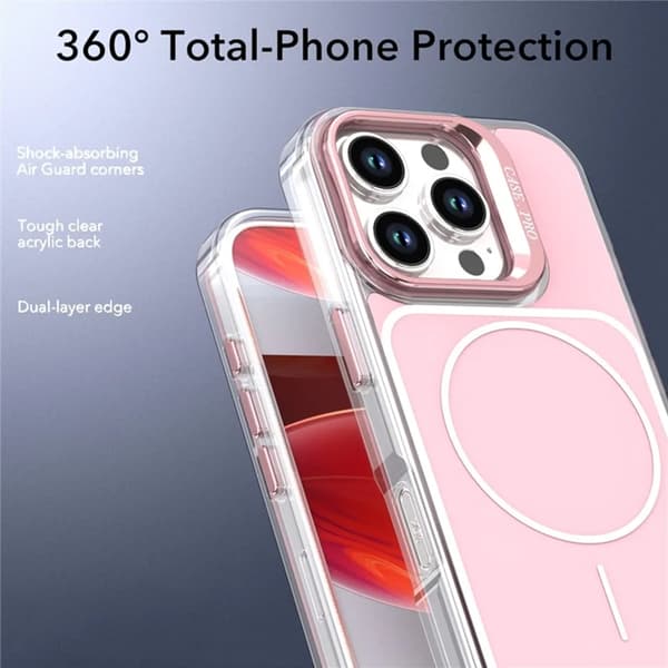 Mobilskal till iPhone 16 Pro MagSafe Lens Kickstand med Handrem - Rosa Rosa