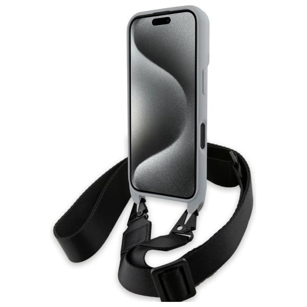 BMW Mobilskal till iPhone 16 Carbon Stripe & Strap - Grå Grå