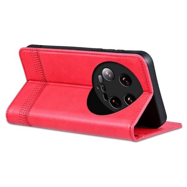 AZNS Xiaomi 14 Ultra Plånboksfodral Konstläder - Röd