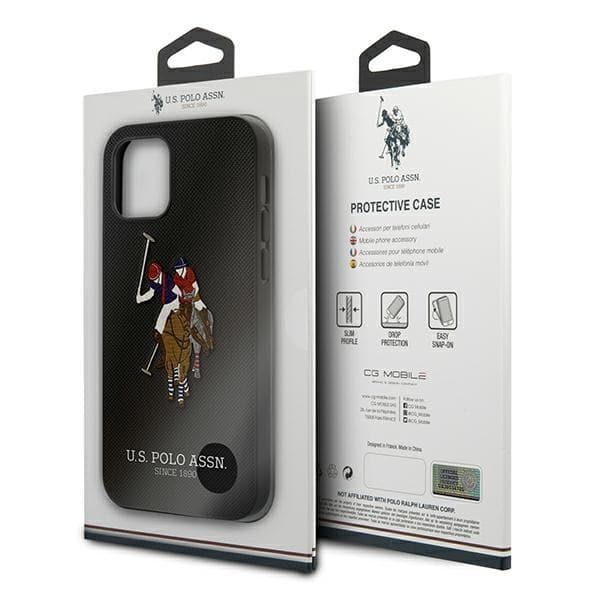 US Polo Polo Embroidery Collection Skal iPhone 12 Pro Max - Musta Black