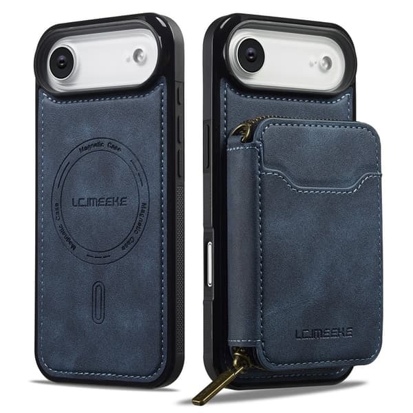 LC.IMEEKE L6 iPhone Air Plånboksfodral Magnetiskt Konstläder - Blå