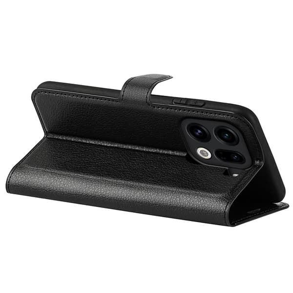 Litchi Oppo Find X9 Pro 5G Plånboksfodral Konstläder Skydd - Svart