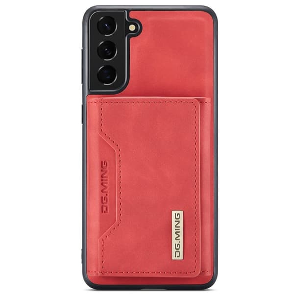DG.MING Konstläder Plånboksfodral för Samsung Galaxy S22+ 5G - Röd