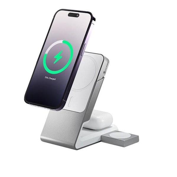 ALOGIC 3-in-1 Trådlös Laddare Magsafe iPhone - Apple Watch - AirPods - Vit