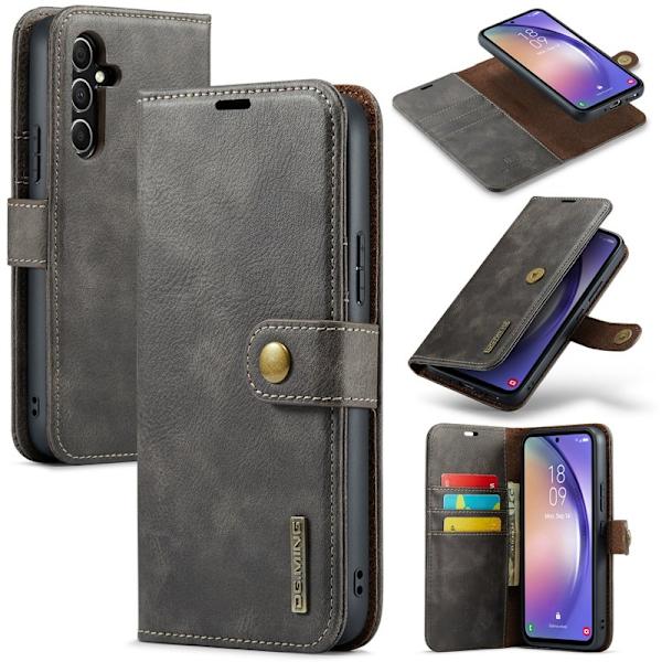 DG.MING Samsung Galaxy A54 5G Äkta Läder Plånboksfodral Ställ Magnetisk Grå
