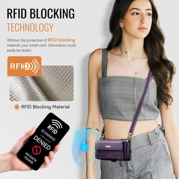 CASEME C39 Mobilskal till iPhone 11 Pro RFID-Skydd Konstläder Lila
