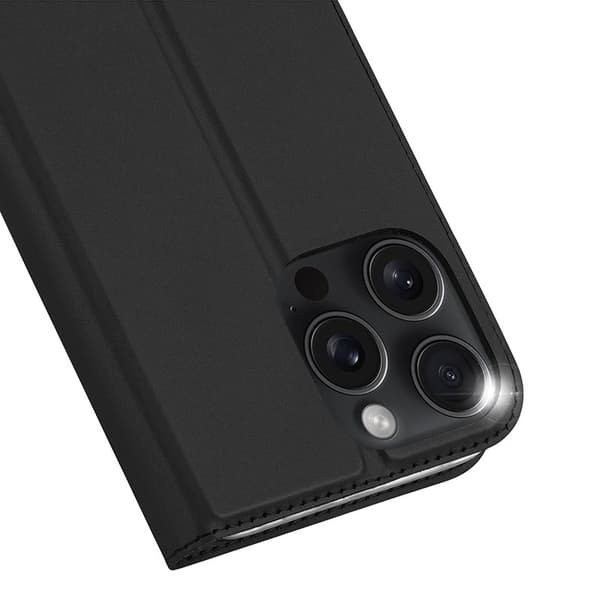 DUX DUCIS Skin Pro iPhone 16 Pro Plånboksfodral KonstLäder - Svart