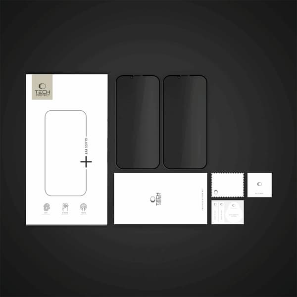 [2-Pack] iPhone 16e hærdet glas Skærmbeskytter Spy Privacy Black