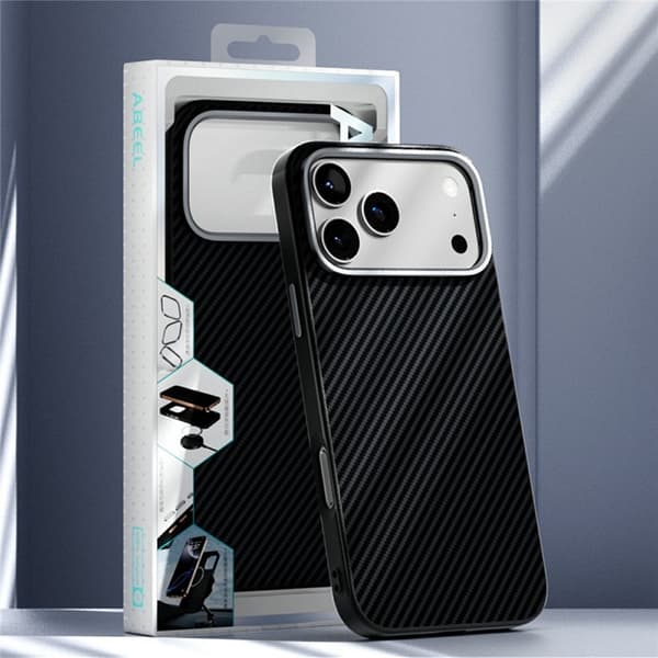 ABEEL Mobilskal till iPhone 17 Pro MagSafe Carbon Fiber Texture Lila