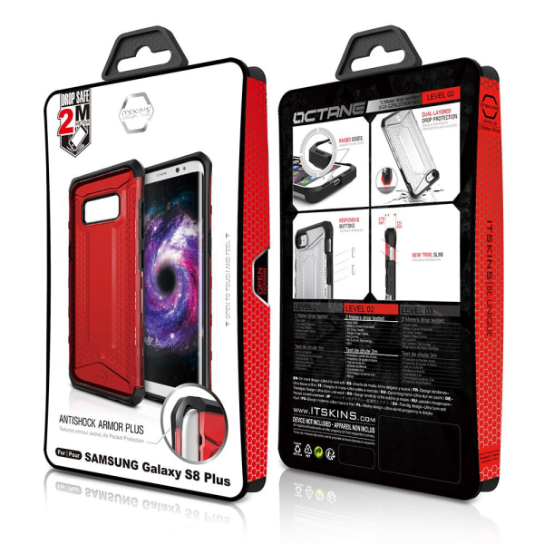 Itskins Octane -kuori Samsung Galaxy S8 Plus -puhelimelle - punainen Red