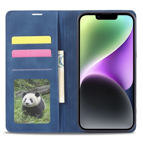FORWENW iPhone 14 Plus Plånboksfodral i Konstläder - Blå