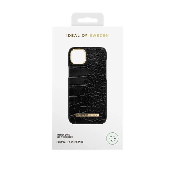 iDeal of Sweden iPhone 15 Plus Mobilskal Atelier - Neo Noir Croco Svart