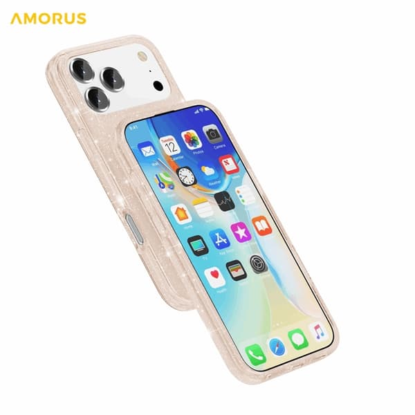AMORUS Mobilskal till iPhone 17 Pro Max Magsafe Glitter Powder PC + TPU - Guld Guld