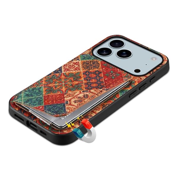 Mobilskal till iPhone 17 Pro Max Korthållare Blommor - Vinter / Blå Blå