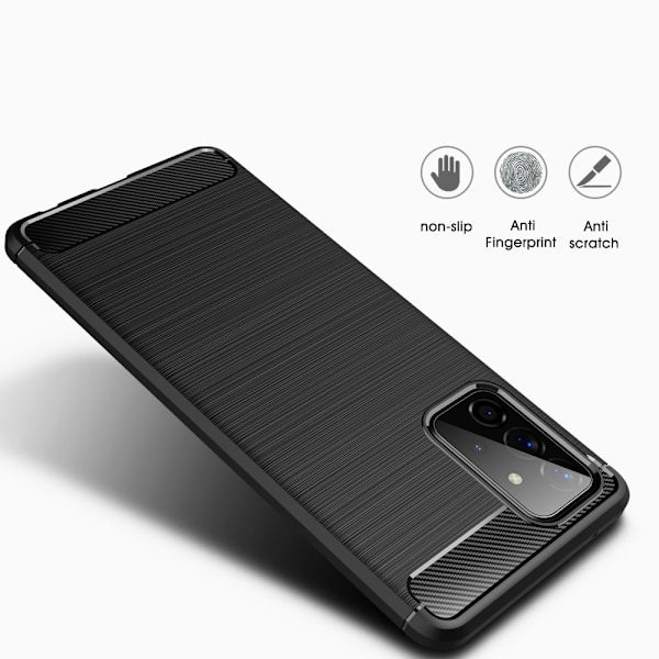 Carbon Brushed mobilskal till Galaxy A72 5G - Svart Svart
