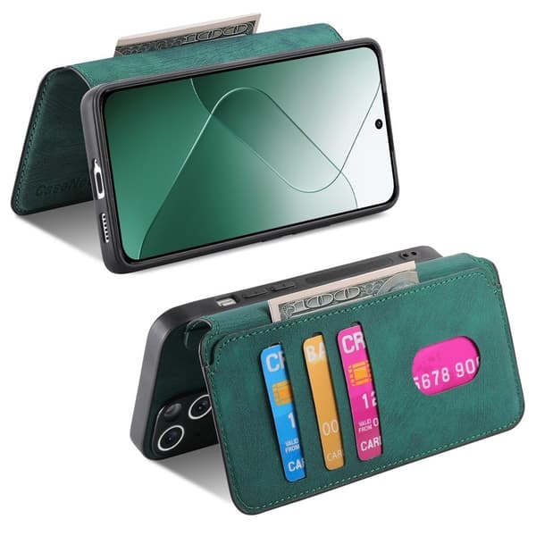 CASENEO Xiaomi 14 Plånboksfodral Konstläder - Grön