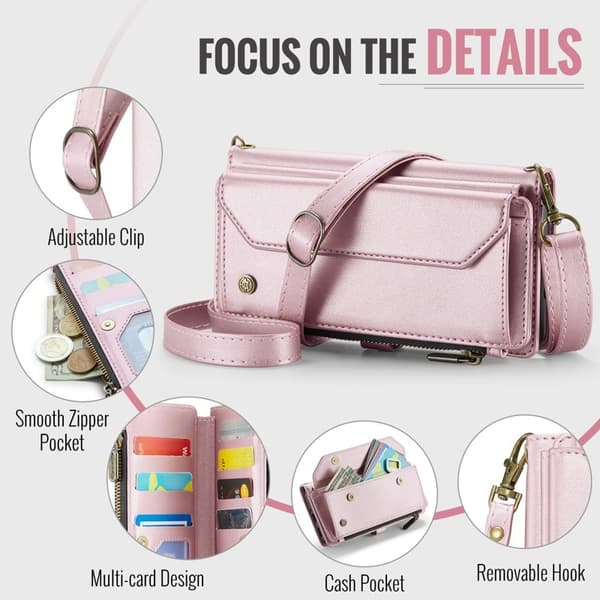 CASEME Plånboksfodral Konstläder för Samsung Galaxy A33 5G - Rosa