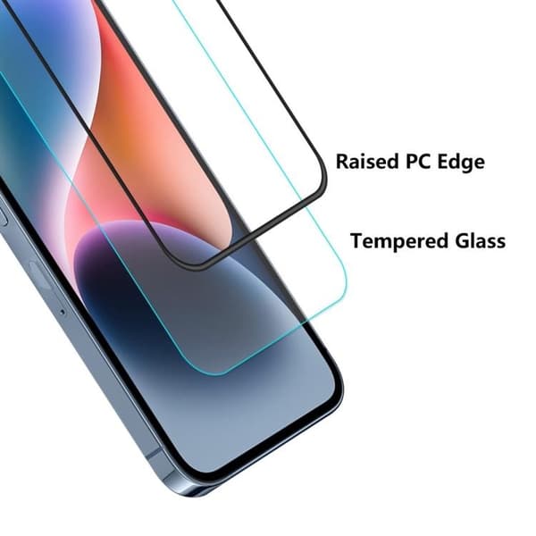 [1-PAKKE] iPhone 15 Plus Hærdet Glas Skærmbeskytter - Sort Black