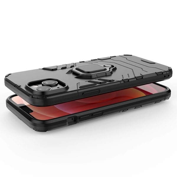 iPhone 14 Pro Max -puhelimen suojakuori Ring Armor - Musta Black