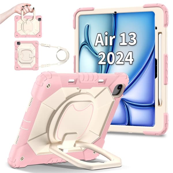 iPad Air 13(2025/2024) Mobilskal Kickstand - Roséguld/Grå Rosa