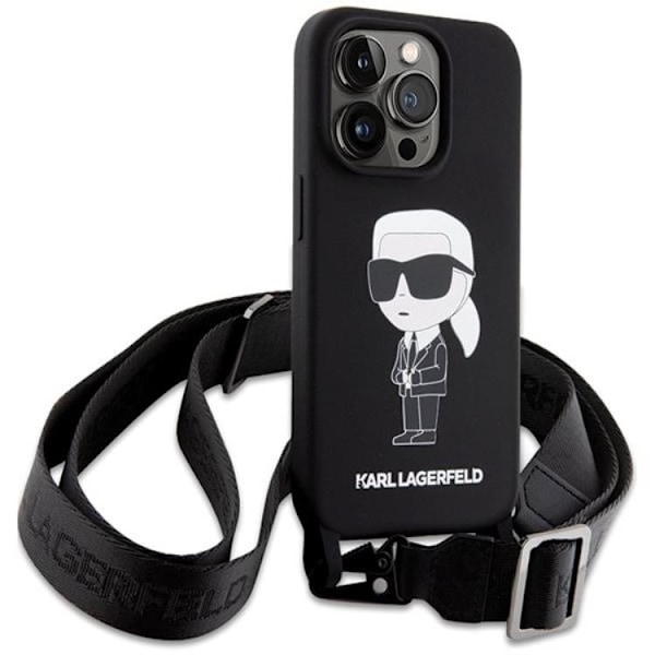 Karl Lagerfeld iPhone 15 Pro Max Mobilskal Crossbody Silikon Svart
