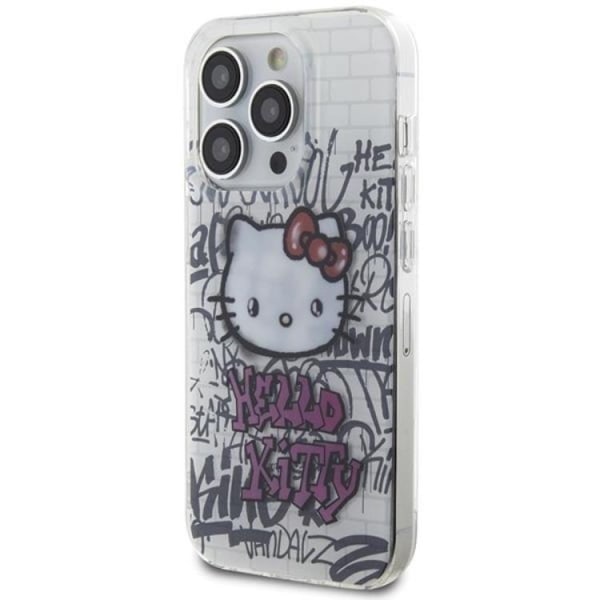 Hello Kitty iPhone 15 mobiltaske IML Kitty On Bricks Graffiti