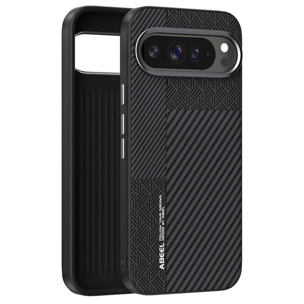 ABEEL Mobilskal till Google Pixel 10 Pro PC TPU Aluminium Läder MagSafe Textur 1