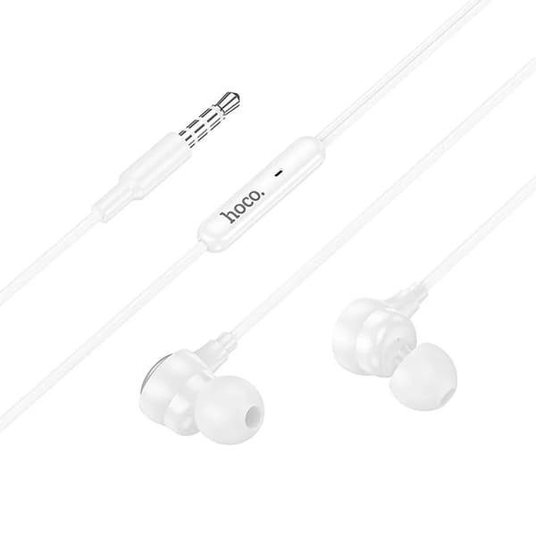 Hoco Hörlurar 3.5mm Med Microphone - Vit Vit