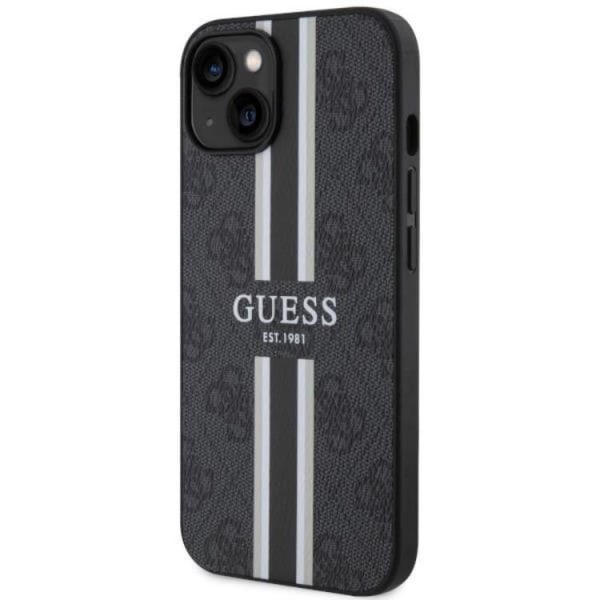 Guess iPhone 14 Plus Mobilskal MagSafe 4G Printed Stripe Svart