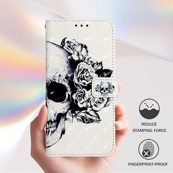 iPhone Air Plånboksfodral Printing Pattern Med Strap Vit