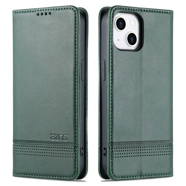 AZNS iPhone 15 Plus -lompakkokotelo - vihreä