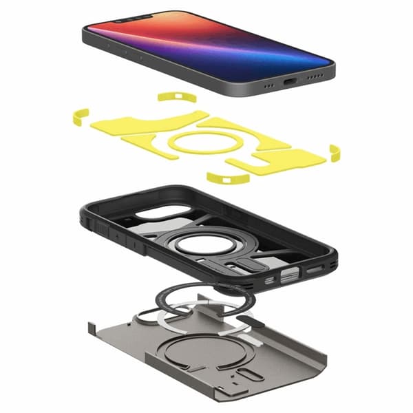 Spigen Mobilskal till iPhone 16e Magsafe Tough Armor - Gunmetal Grå