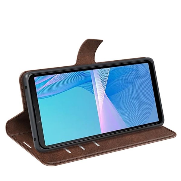 Sony Xperia 10 IV Plånboksfodral Flip Folio - Mörkbrun